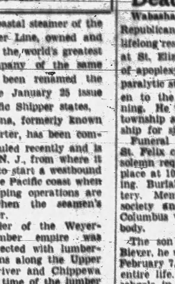 Clipping from The Winona Daily News